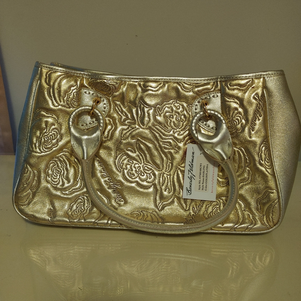 Vintage Beverly Feldman gold/patina handheld bag